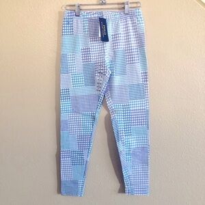 Polo Ralph Lauren Girls Gingham Organic Cotton Stretch Jersey Legging Sz L 12-14